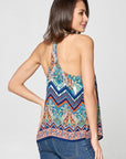 Renee C. Sleeveless Print V-neck Tank Top