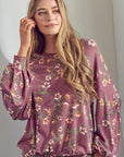 e Luna Allover Floral Print Sweatshirt