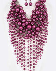 Head Turner Statement Mix Pearl Layer Necklace Set