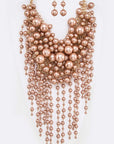 Head Turner Statement Mix Pearl Layer Necklace Set