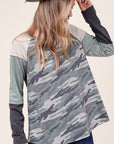 e Luna PLUS Camouflage Color Block Top