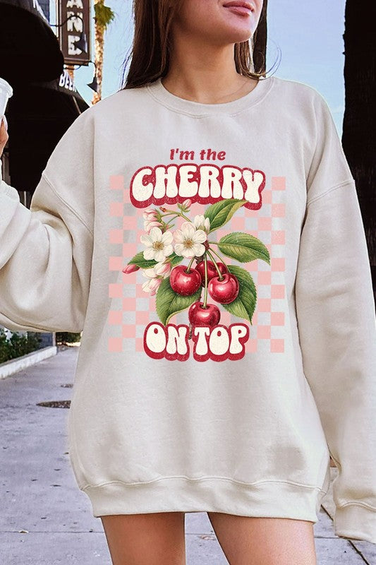 I'm the Cherry on Top Graphic Plus Sweatshirts