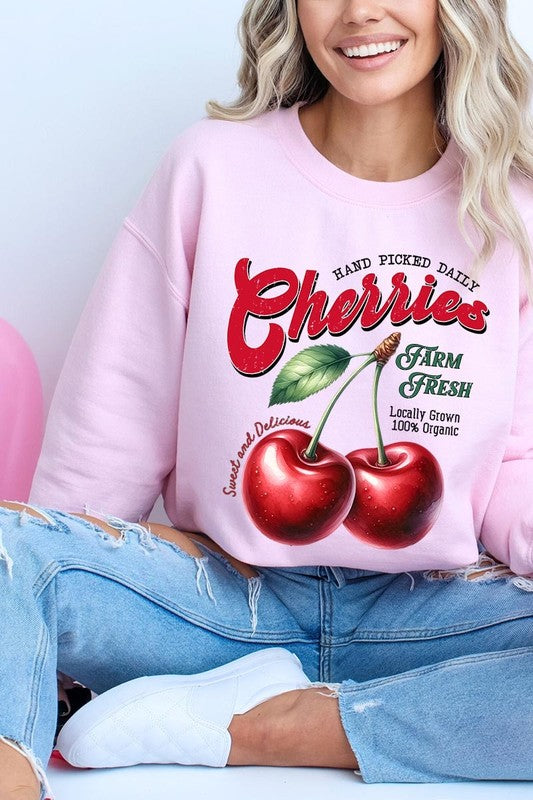 Farm Fresh Cherries Graphic Plus Sweatshirts