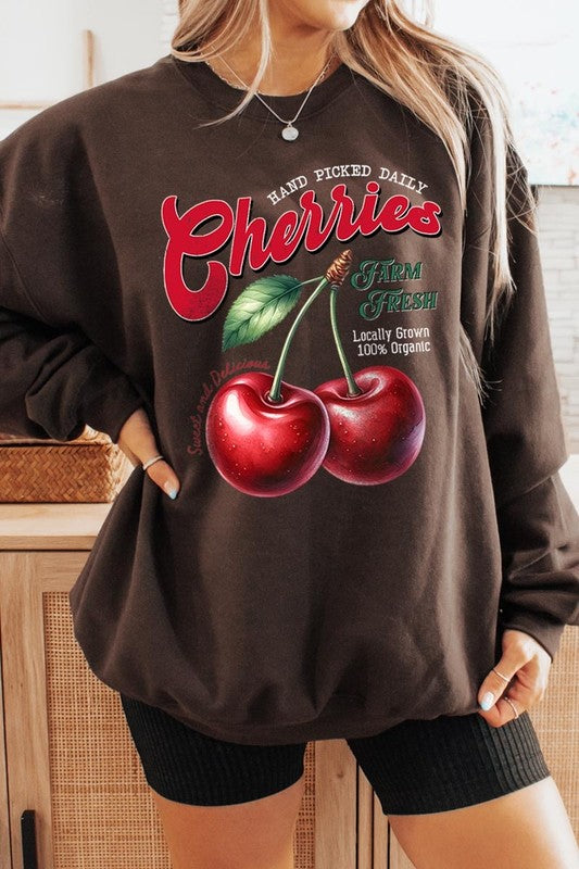 Farm Fresh Cherries Graphic Plus Sweatshirts