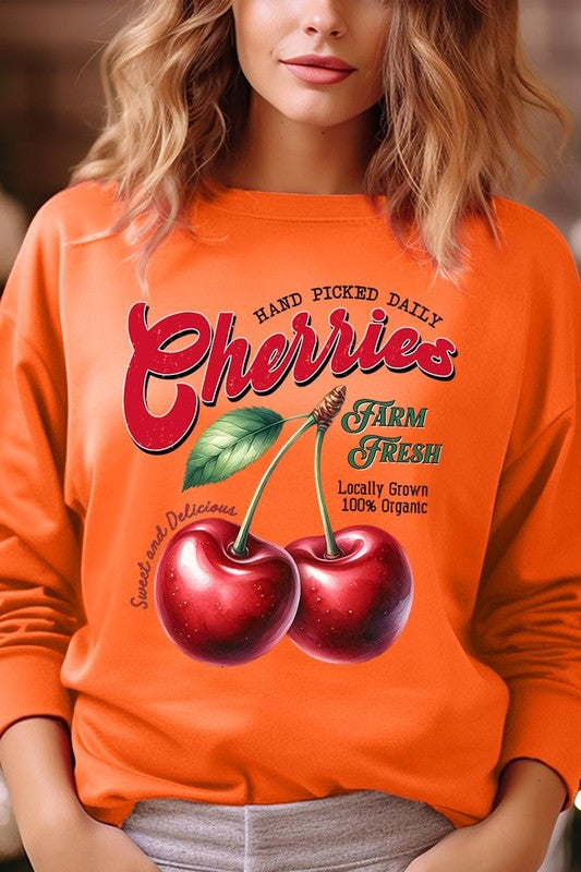 Farm Fresh Cherries Graphic Plus Sweatshirts