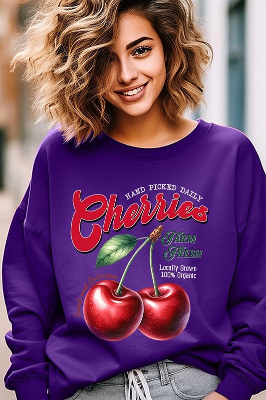 Farm Fresh Cherries Graphic Plus Sweatshirts