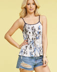 Floral spaghetti Strap Tank Top