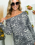 Cheetah One Shoulder Top - Online Only