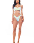 Tie Dye Cutout One Piece Swimsuit