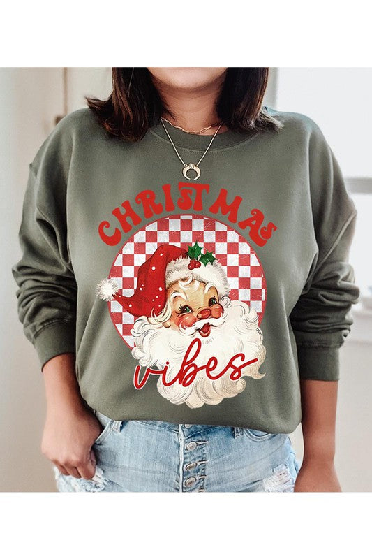 Christmas Vibes Unisex Fleece Graphic Sweatshirt