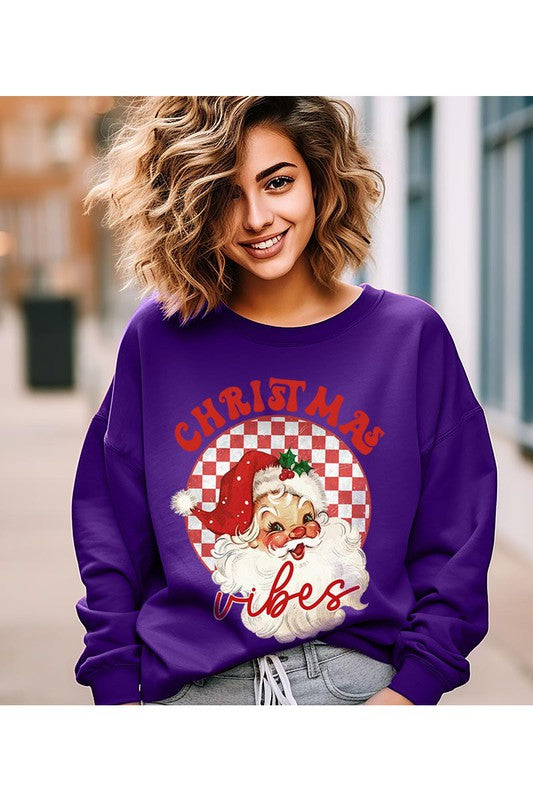 Christmas Vibes Unisex Fleece Graphic Sweatshirt