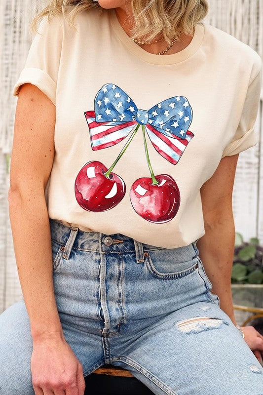 Bow America Cherry Graphic Plus Tee