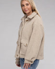 Cozy Sherpa Button-Front Jacket