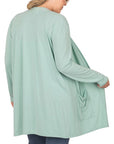 Zenana Plus Slouchy Pocket Cardigan - Online Only