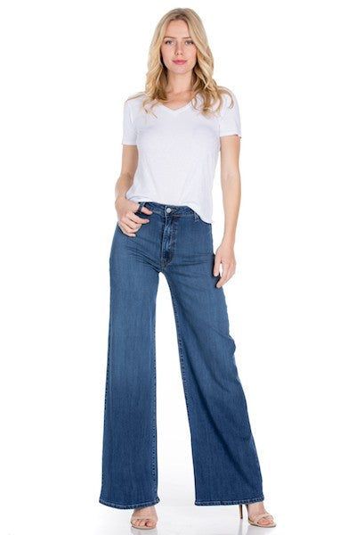 O2 Denim Western Wide Leg Jeans