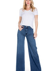 O2 Denim Western Wide Leg Jeans