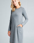 e Luna Solid Terry Classic Shift Dress