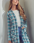 e Luna Plaid Long Cardigan