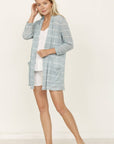 Spring Stripe Cardigan With Pockets