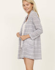 Plus Spring Stripe Cardigan with Pocket