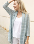 Spring Stripe Cardigan With Pockets