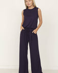 Plus Solid Draw String Pocket Jumpsuit