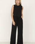 Plus Solid Draw String Pocket Jumpsuit