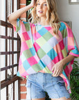 HOPELY Color Block Waffle Oversized T-Shirt