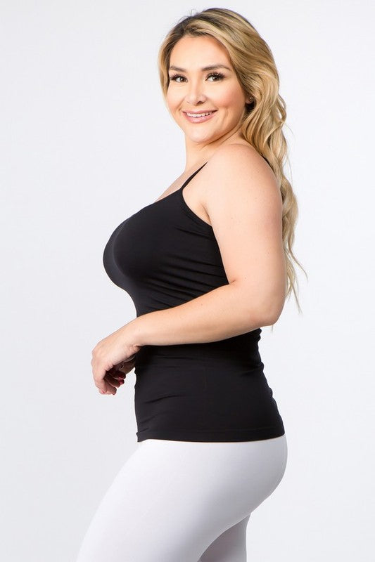 Yelete Seamless Long Spaghetti Strap Long Camisole Top