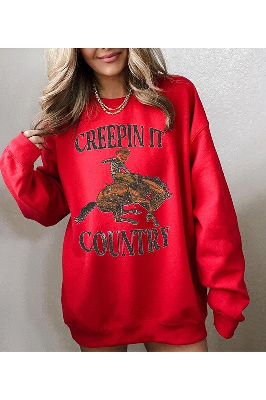 Creepin It Country Unisex Fleece Sweatshirt