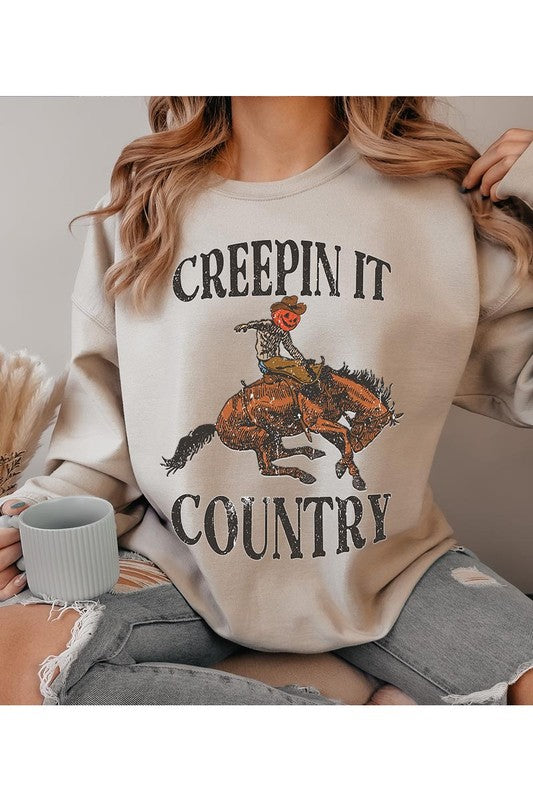 Creepin It Country Unisex Fleece Sweatshirt