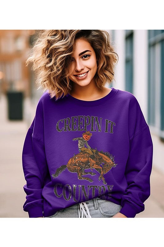 Creepin It Country Unisex Fleece Sweatshirt