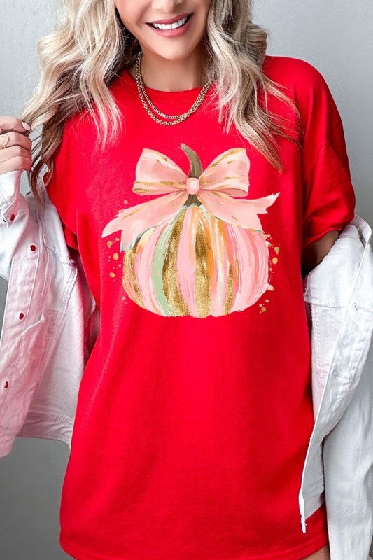 Brushstroke Pumpkin Graphic Plus Heavy Cotton Tee