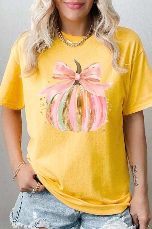 Brushstroke Pumpkin Graphic Plus Heavy Cotton Tee