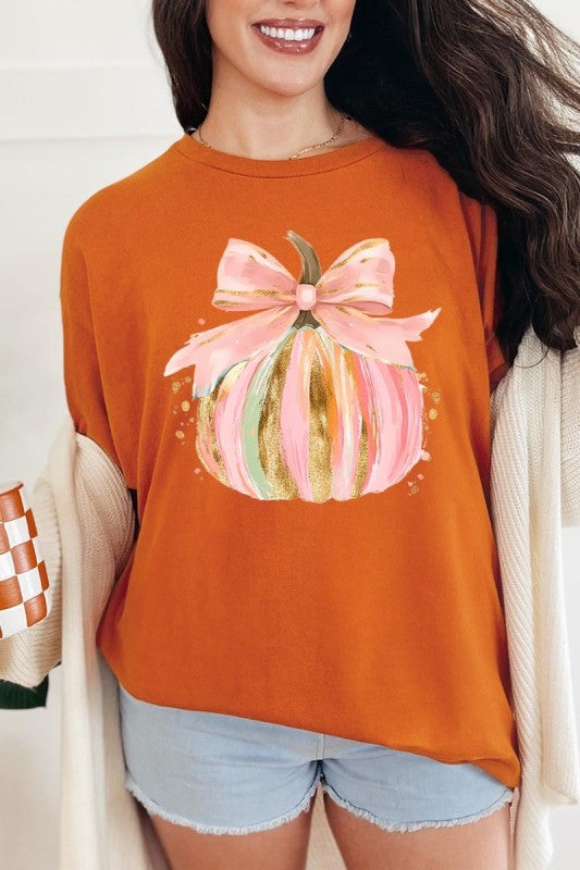 Brushstroke Pumpkin Graphic Plus Heavy Cotton Tee