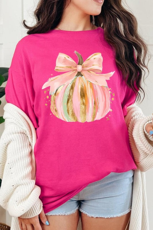 Brushstroke Pumpkin Graphic Plus Heavy Cotton Tee