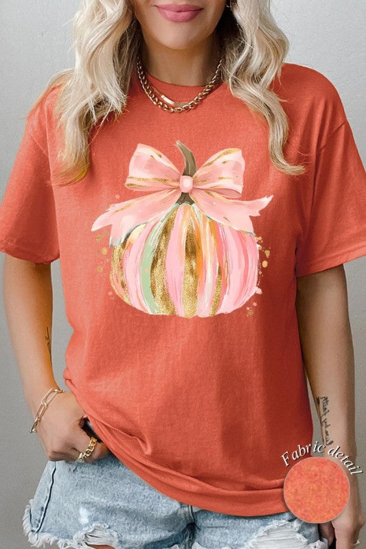 Brushstroke Pumpkin Graphic Plus Heavy Cotton Tee