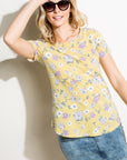 e Luna Floral Print Triblend Top