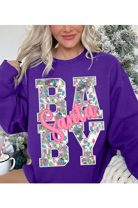 Santa Baby Unisex Fleece Graphic Sweatshirt