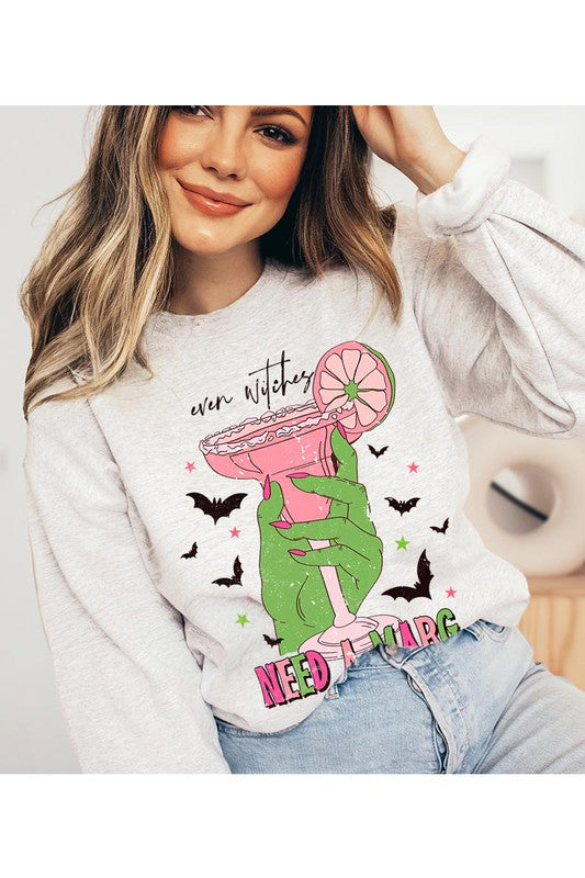 Even Witches Need a Margarita Unisex Fleece Sweatshirt