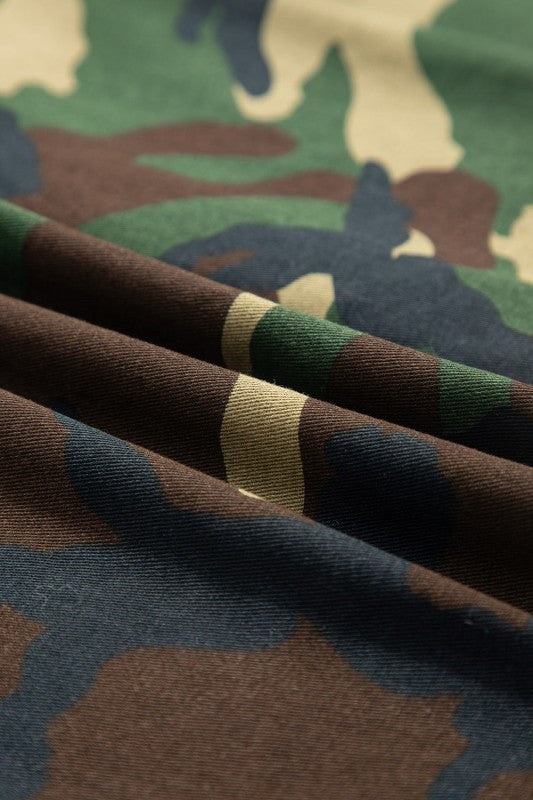 Leopard Camo Patchwork Oversized Shacket