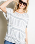 e Luna Striped Front Tie Top