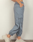 VERY J Elastic Waist Woven Cargo Pants