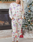 Floral Pullover and Drawstring Lounge Set