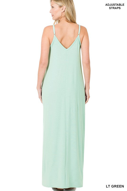 Zenana V-Neck Cami Dress in Multiple Colors