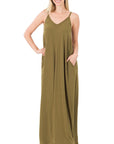 Zenana V-Neck Cami Dress in Multiple Colors