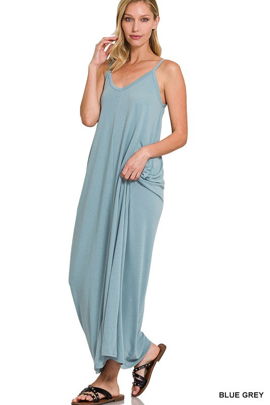 Zenana V-Neck Cami Dress in Multiple Colors