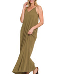 Zenana V-Neck Cami Dress in Multiple Colors