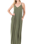 Zenana V-Neck Cami Dress in Multiple Colors