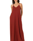 Zenana V-Neck Cami Dress in Multiple Colors